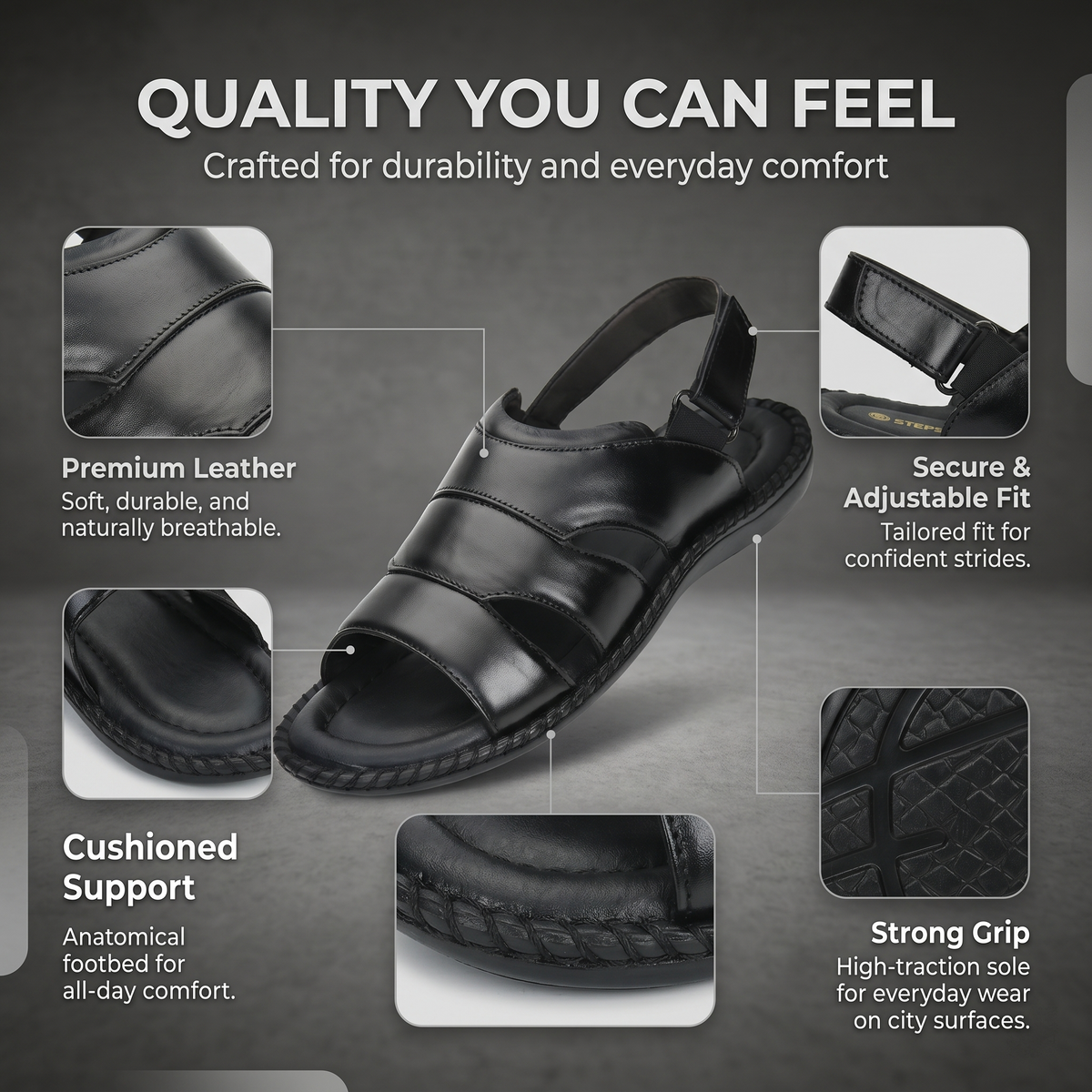 Handmade Leather Sandals with Adjustable Strap