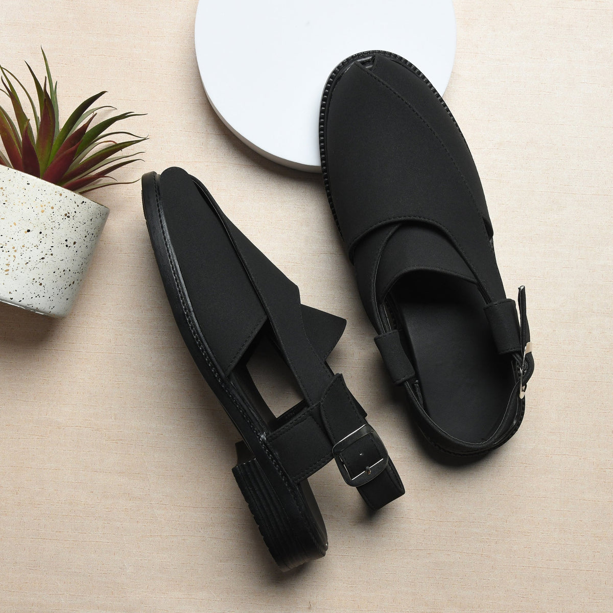Suede Peshawari Closed-Toe Sandals Men