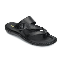 Leather Adjustable Strap Cushion Slippers Men