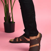 Dual Strap Vegan Leather Comfort Slippers