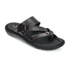 Leather Adjustable Strap Cushion Slippers Men
