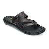 Leather Adjustable Strap Cushion Slippers Men