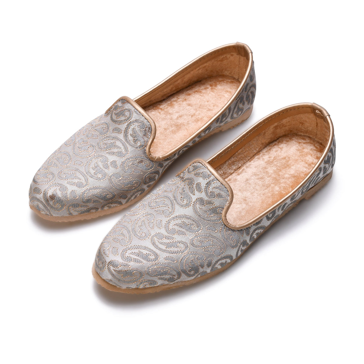 Men’s Grey Handcrafted Wedding Mojari | Ethnic Naagra Mojri for Men with Cushioned Sole | Traditional Slip-On Jutti for Sherwani, Kurta Pajama & Festive Wear