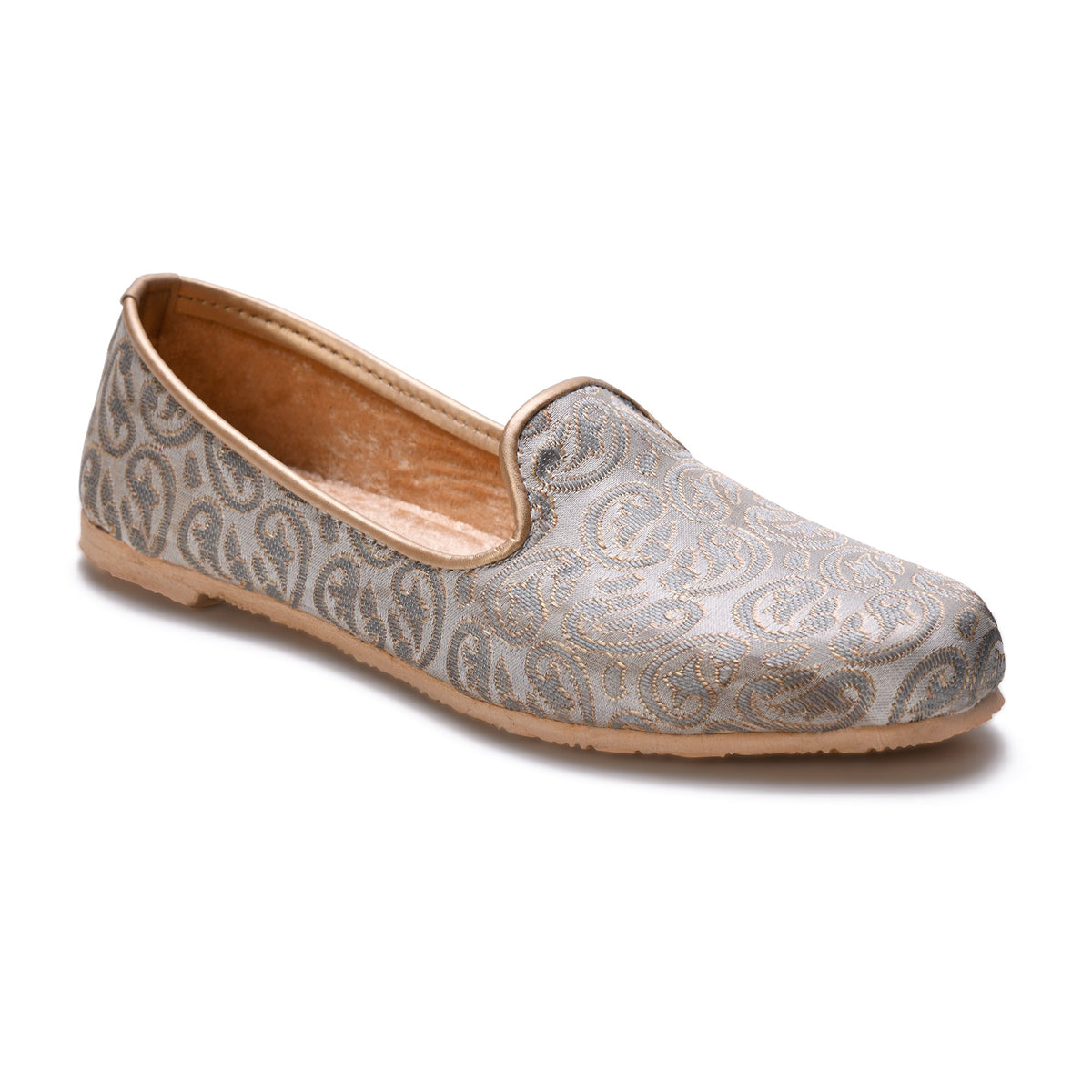 Men’s Grey Handcrafted Wedding Mojari | Ethnic Naagra Mojri for Men with Cushioned Sole | Traditional Slip-On Jutti for Sherwani, Kurta Pajama & Festive Wear