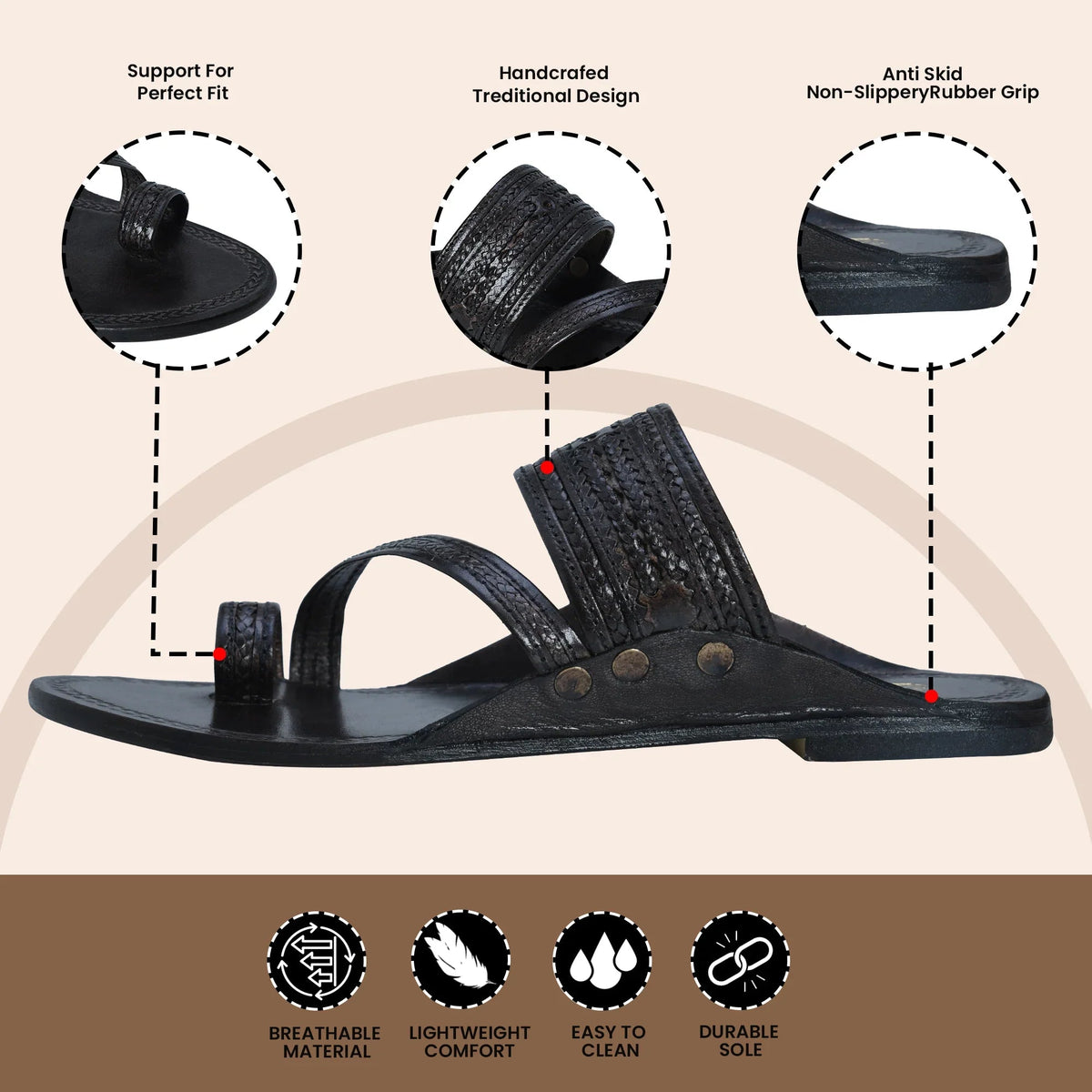 Pure Leather Kolhapuri Chappals