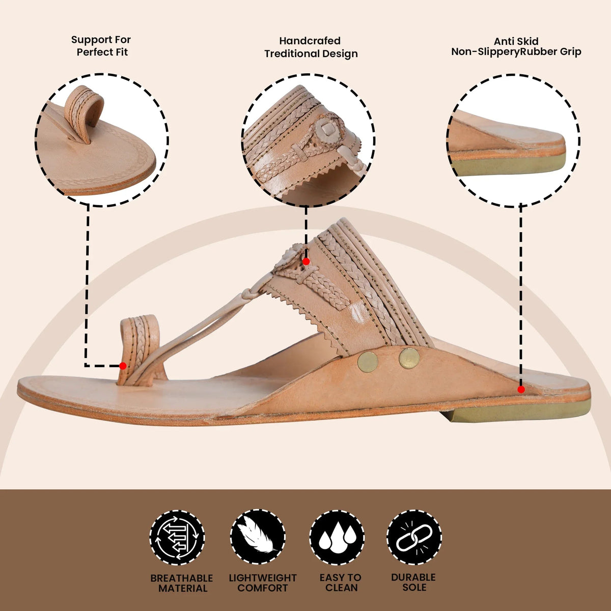 Pure Leather Kolhapuri Chappals Men