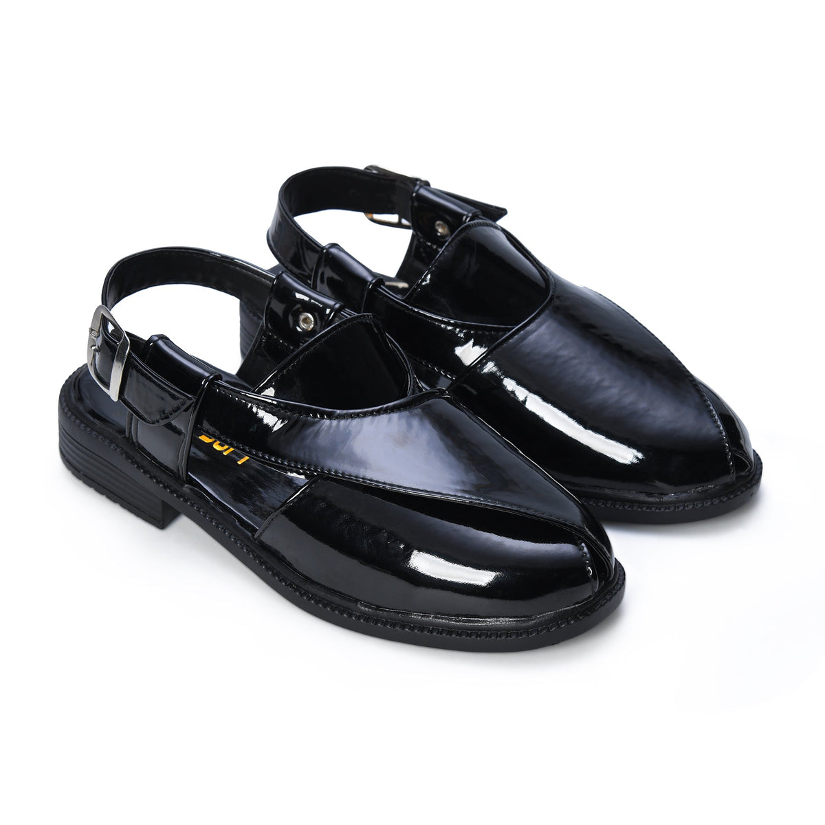 P4 Patent Finish Peshawari Sandals Men