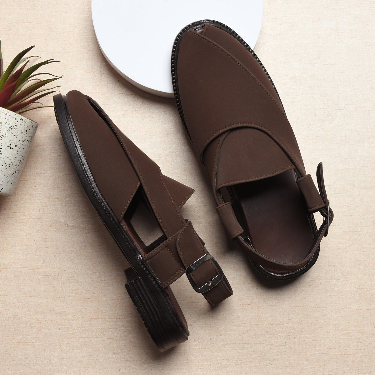 Suede Peshawari Closed-Toe Sandals Men