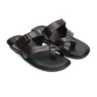 Leather Toe Ring Memory Cushion Slippers Men