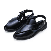 P4 Patent Finish Peshawari Sandals Men
