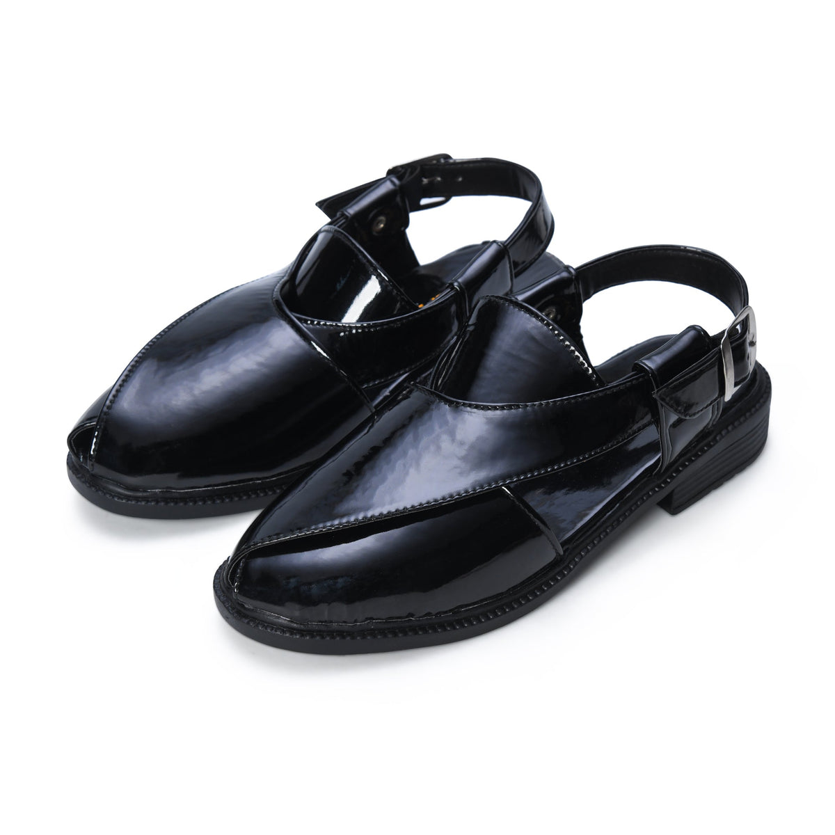 P4 Patent Finish Peshawari Sandals Men