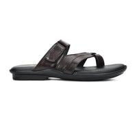 Leather Toe Ring Memory Cushion Slippers Men