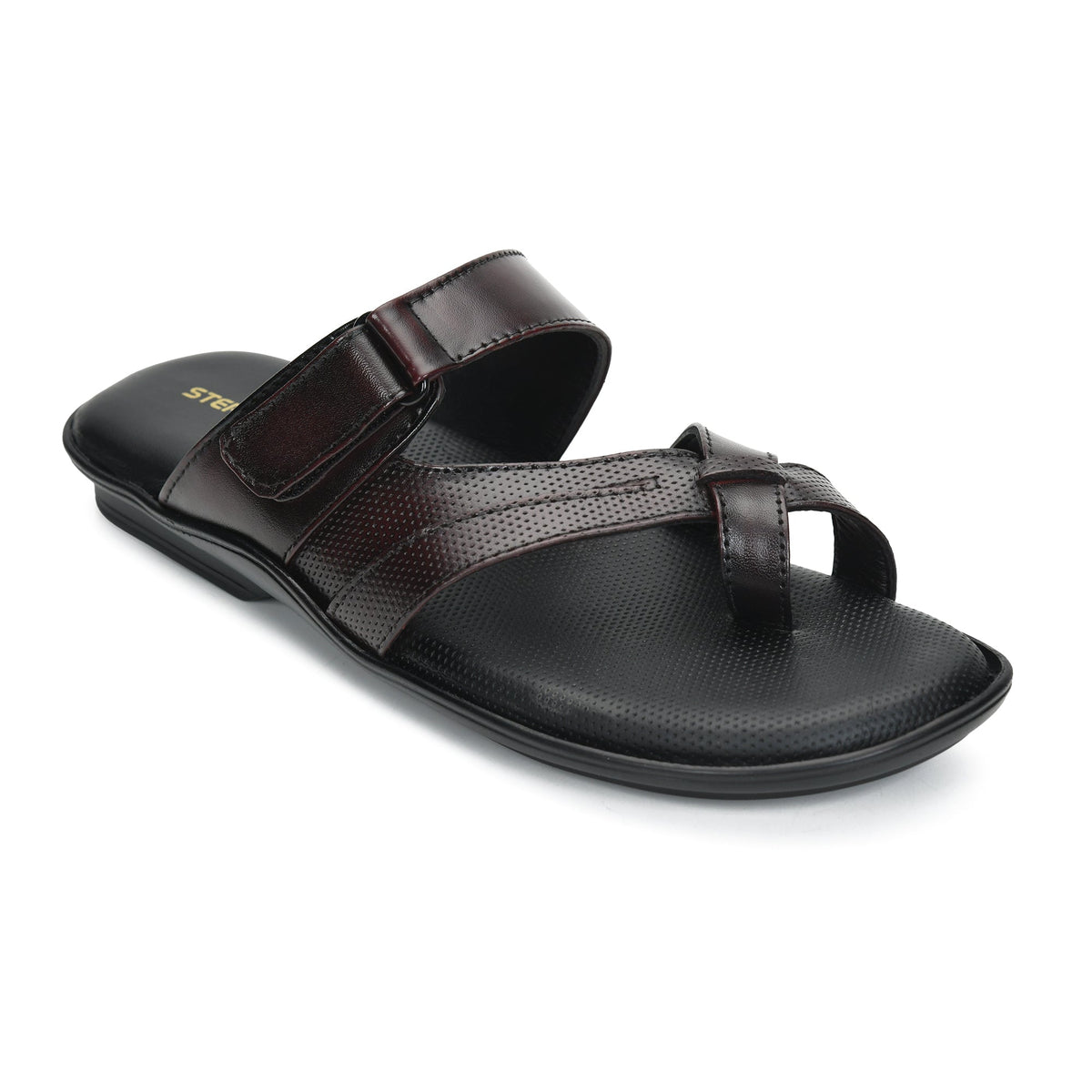 Leather Toe Ring Memory Cushion Slippers Men