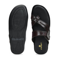 Leather Toe Ring Memory Cushion Slippers Men