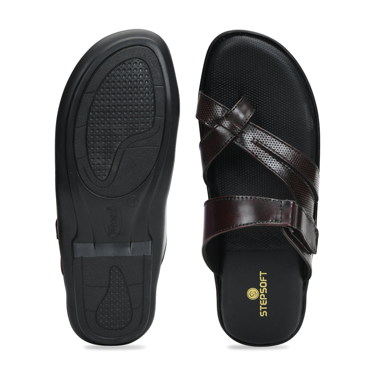 Leather Toe Ring Memory Cushion Slippers Men