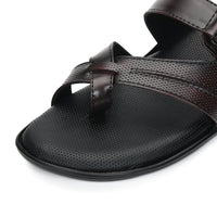 Leather Toe Ring Memory Cushion Slippers Men