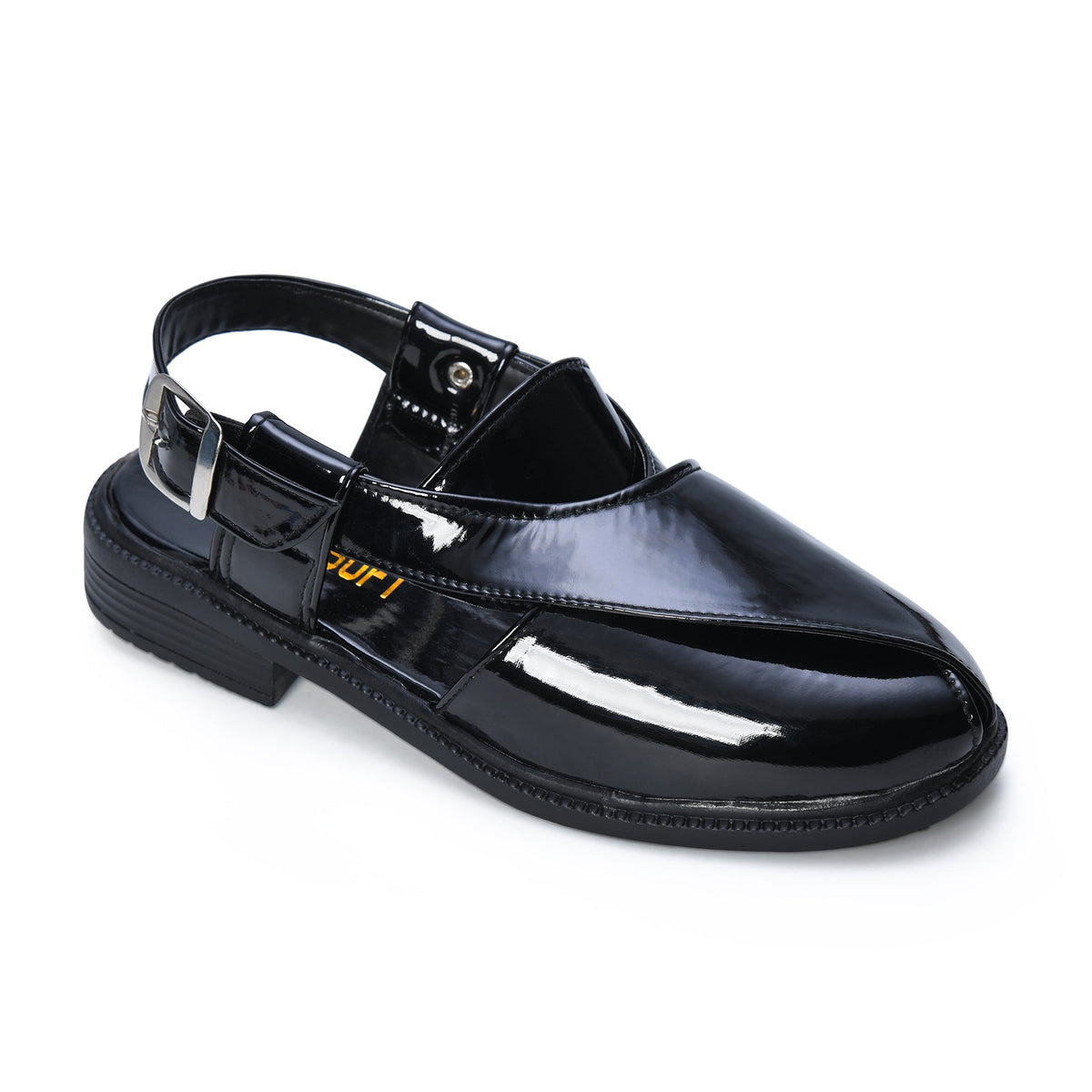 P4 Patent Finish Peshawari Sandals Men