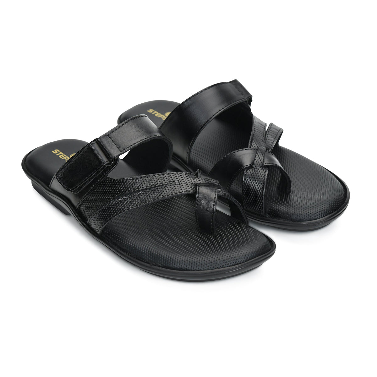 Leather Toe Ring Memory Cushion Slippers Men