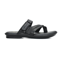 Leather Toe Ring Memory Cushion Slippers Men