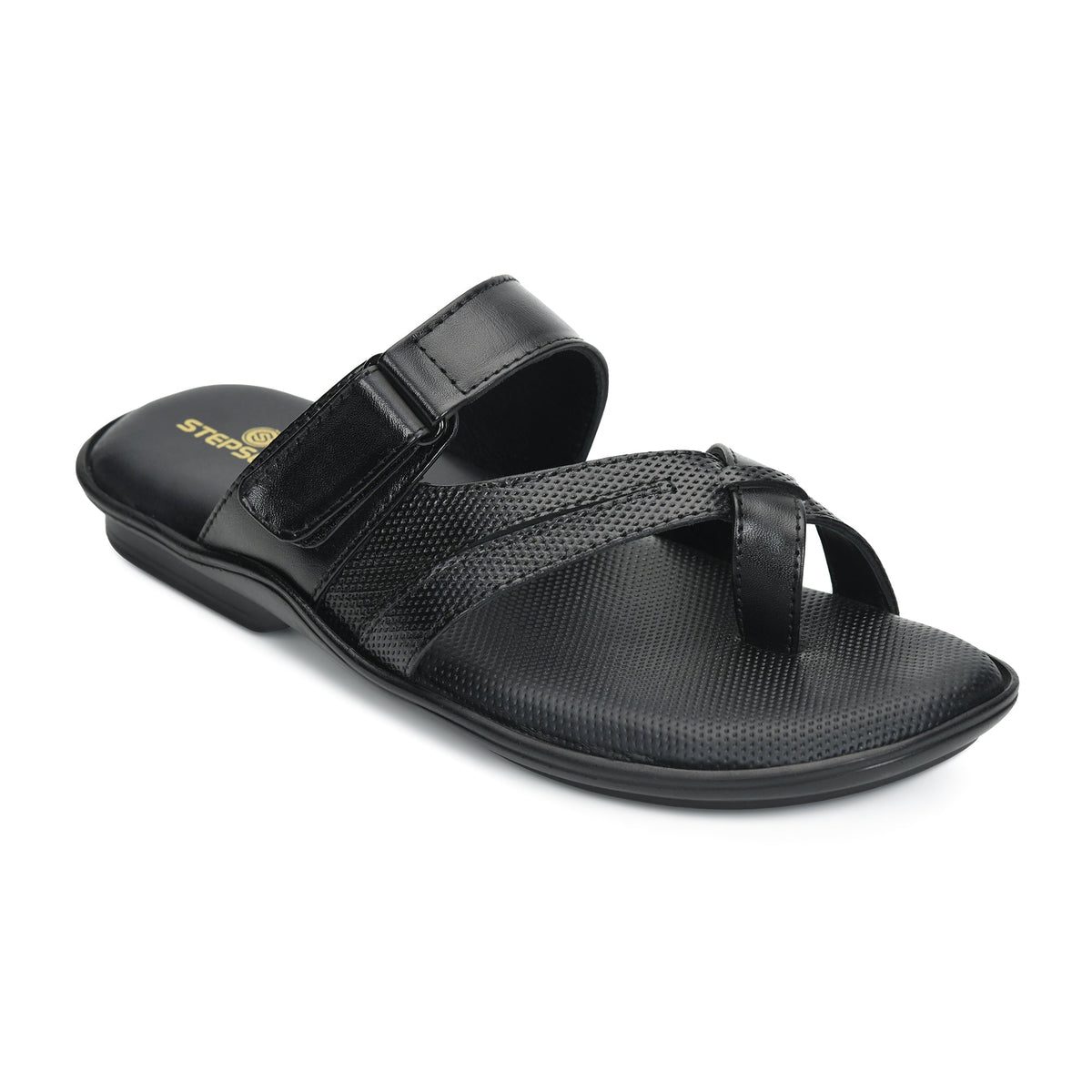 Leather Toe Ring Memory Cushion Slippers Men