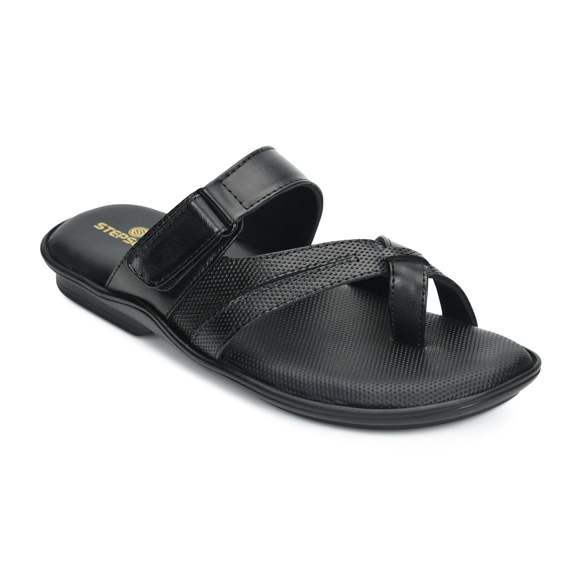 Leather Toe Ring Memory Cushion Slippers Men