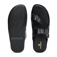 Leather Toe Ring Memory Cushion Slippers Men