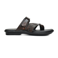 Leather Toe Ring Memory Cushion Slippers Men