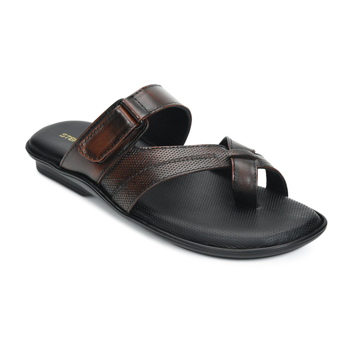 Leather Toe Ring Memory Cushion Slippers Men