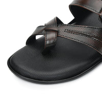 Leather Toe Ring Memory Cushion Slippers Men