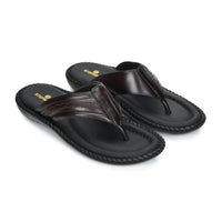 Handcrafted Leather V-Shape Slippers Men