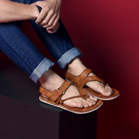 Faux Leather Sandals with Adjustable Backstrap