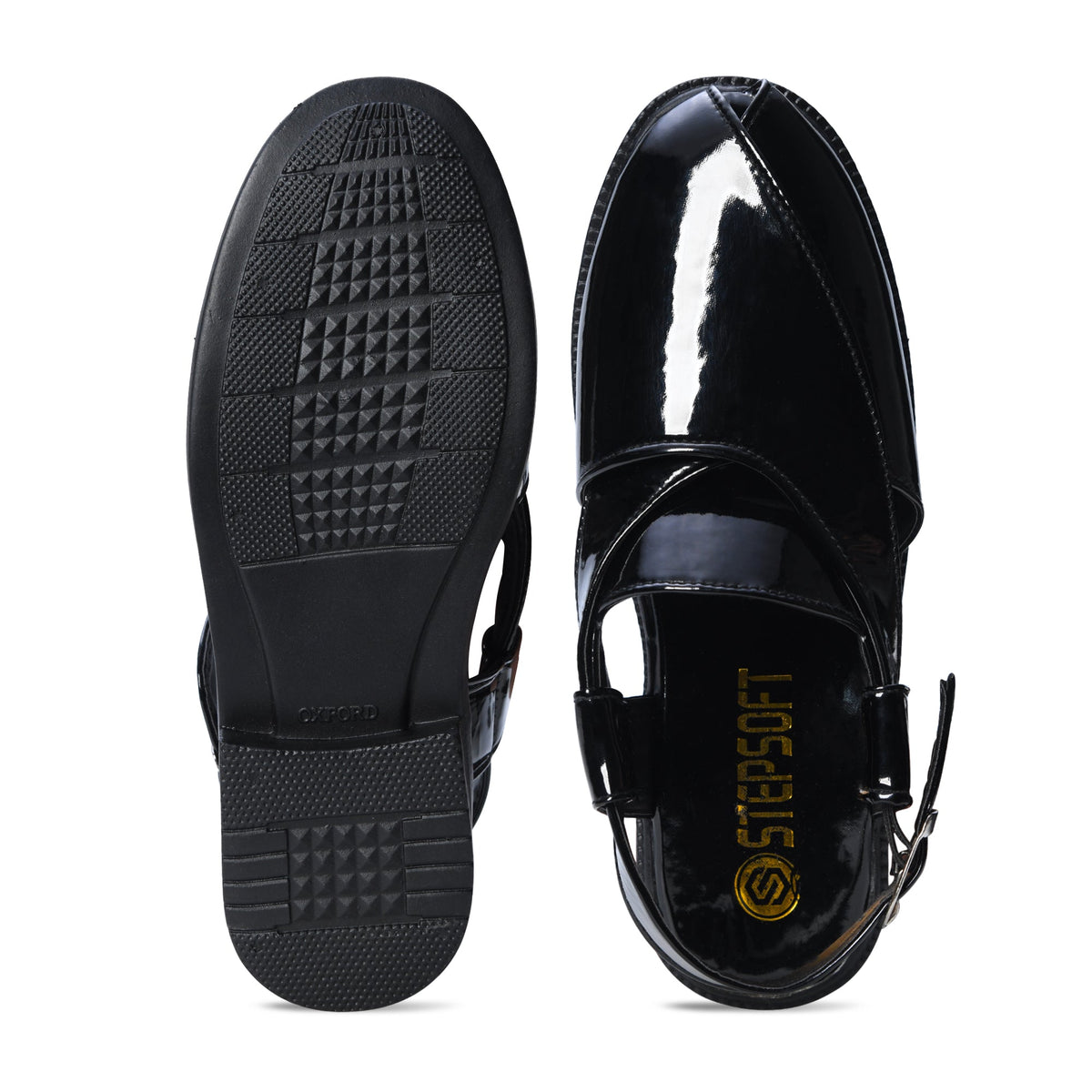 P4 Patent Finish Peshawari Sandals Men