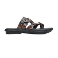 Leather Thumb Style Toe Ring Slippers Men