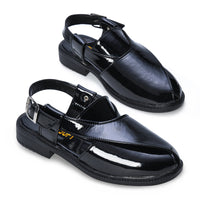 P4 Patent Finish Peshawari Sandals Men