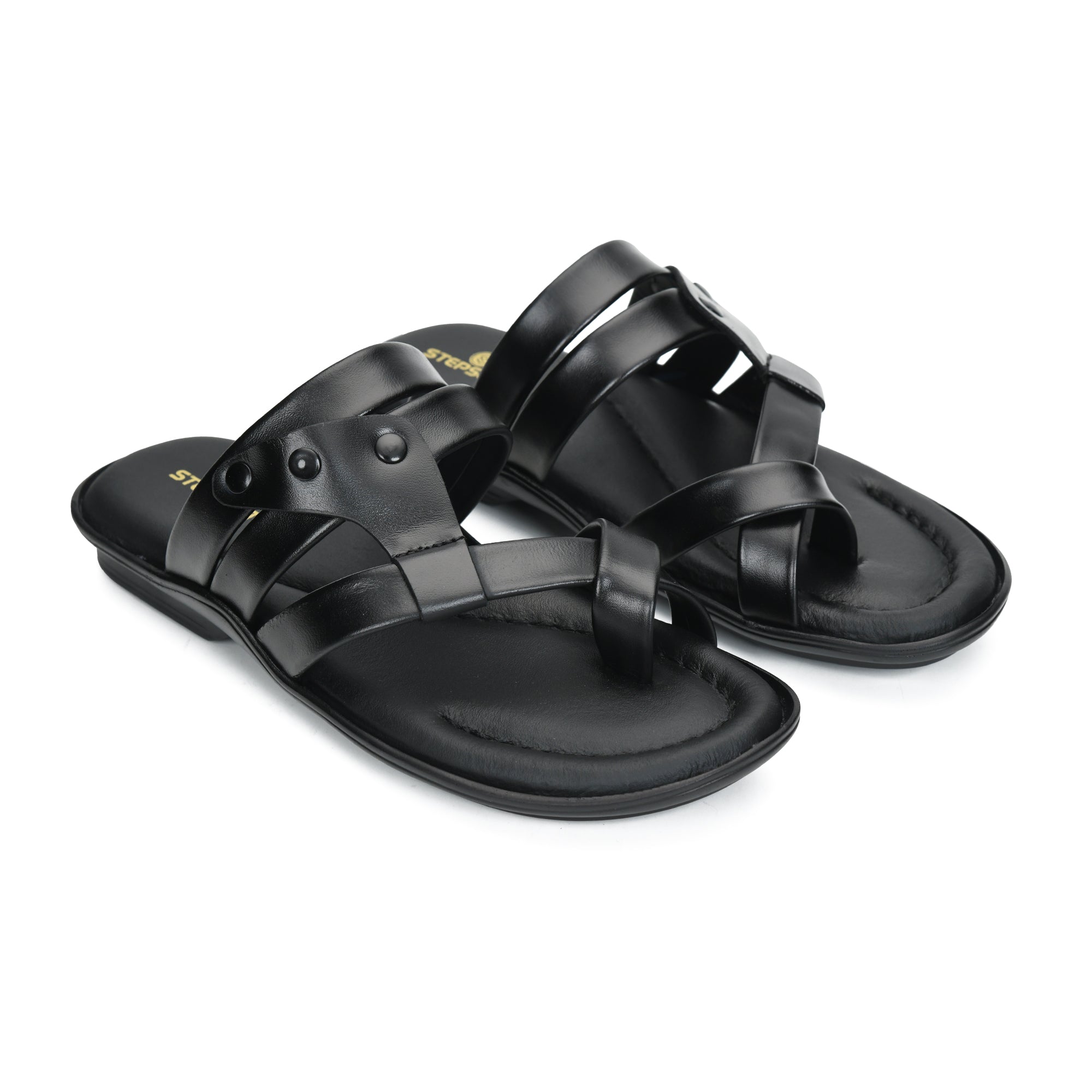 Leather Thumb Style Toe Ring Slippers Men