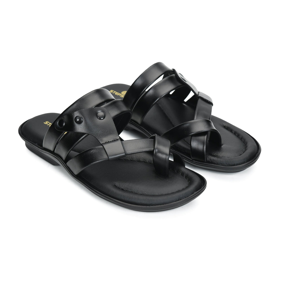 Leather Thumb Style Toe Ring Slippers Men