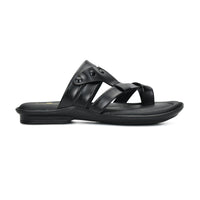 Leather Thumb Style Toe Ring Slippers Men