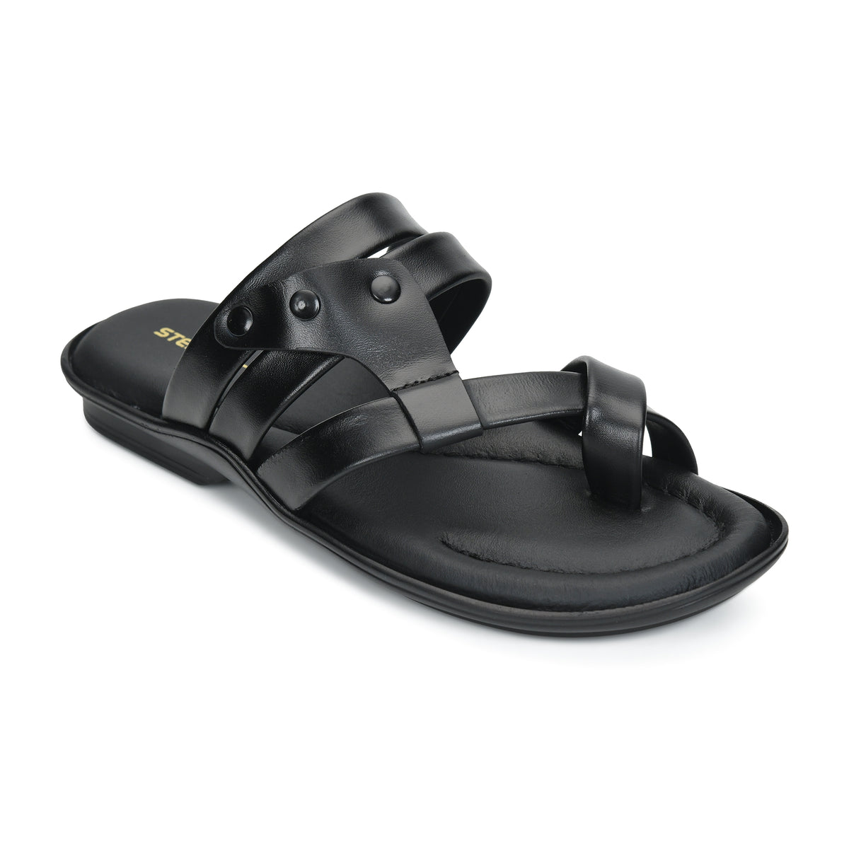 Leather Thumb Style Toe Ring Slippers Men