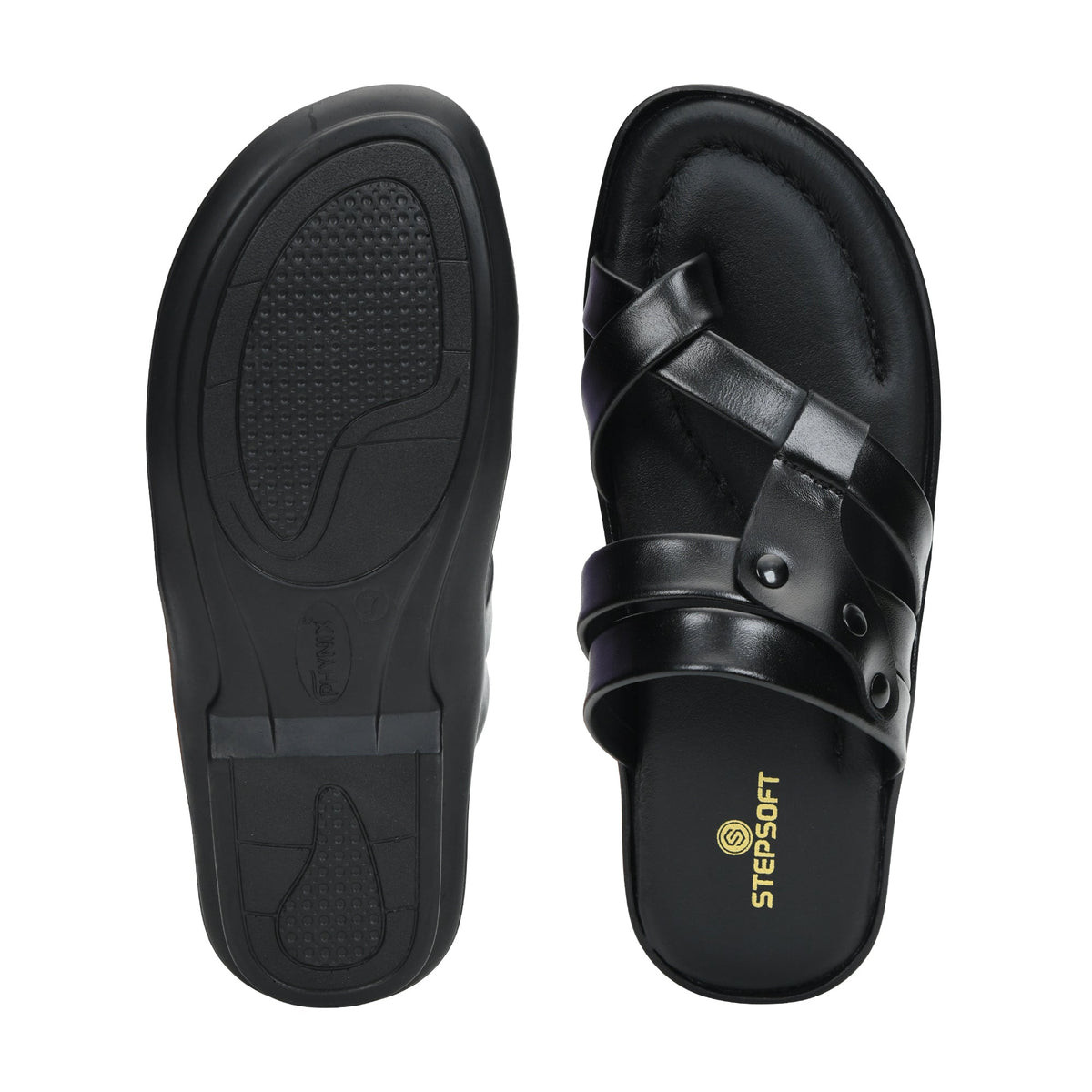 Leather Thumb Style Toe Ring Slippers Men