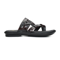 Leather Thumb Style Toe Ring Slippers Men