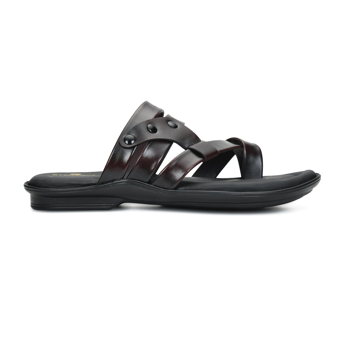 Leather Thumb Style Toe Ring Slippers Men
