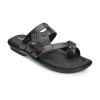 Leather Thumb Style Toe Ring Slippers Men