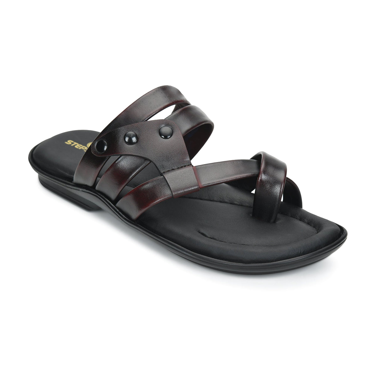 Leather Thumb Style Toe Ring Slippers Men