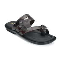 Leather Thumb Style Toe Ring Slippers Men