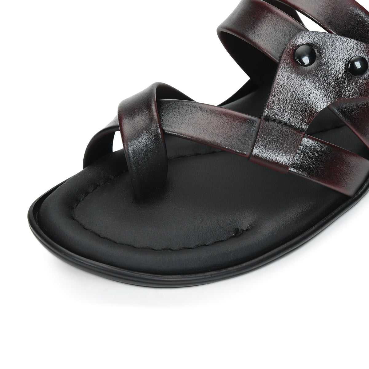 Leather Thumb Style Toe Ring Slippers Men