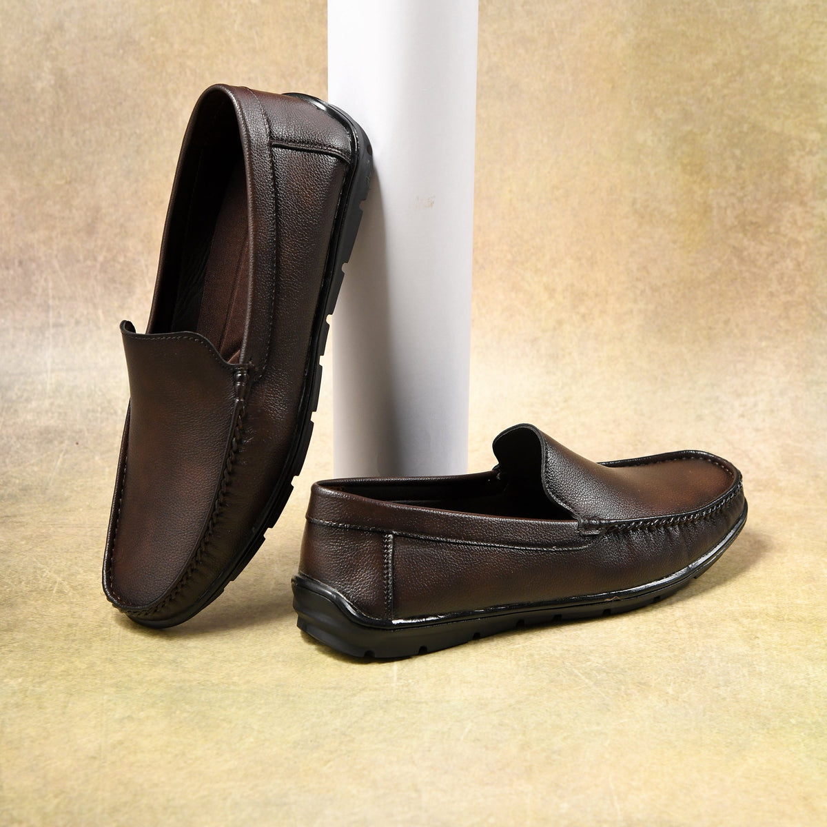Faux Leather Cushioned Slip-On Loafers Men