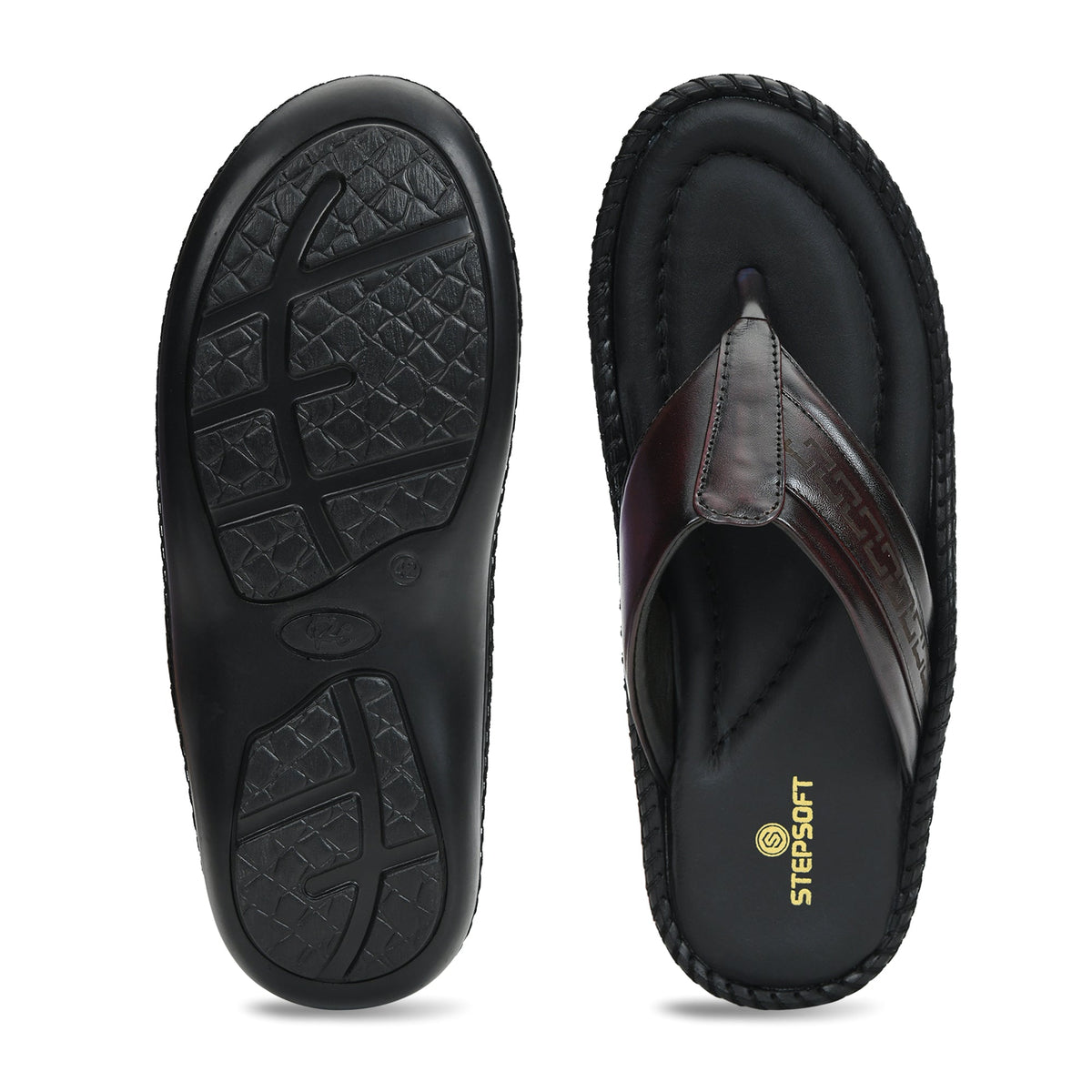 Handcrafted Leather V-Shape Slippers Men