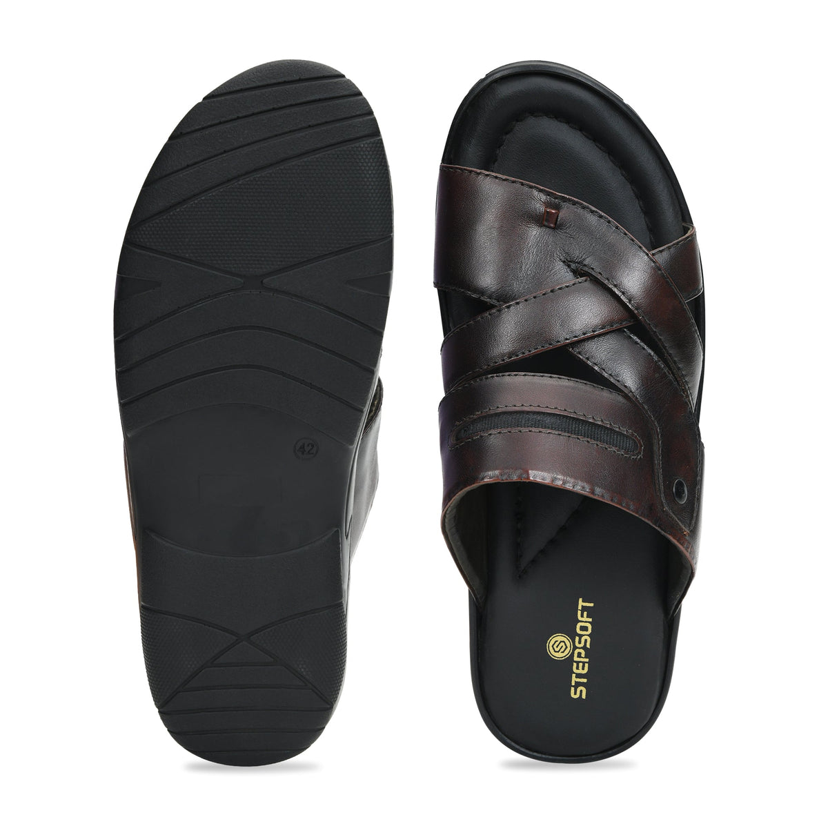 Title: Handmade Genuine Leather Slip-On Slippers