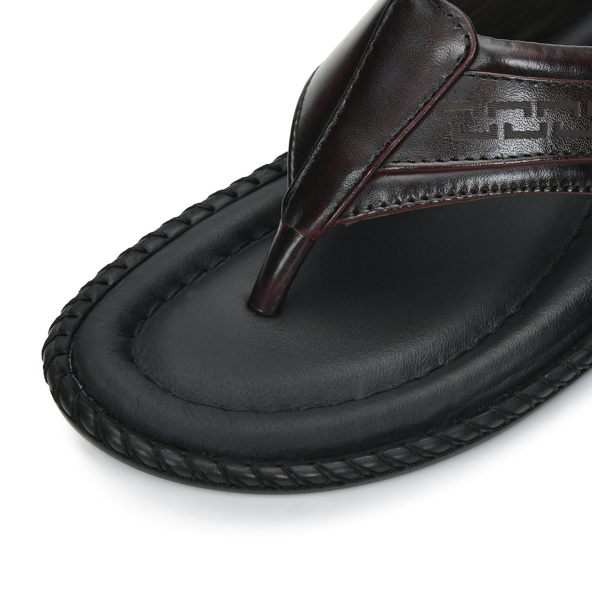 Handcrafted Leather V-Shape Slippers Men