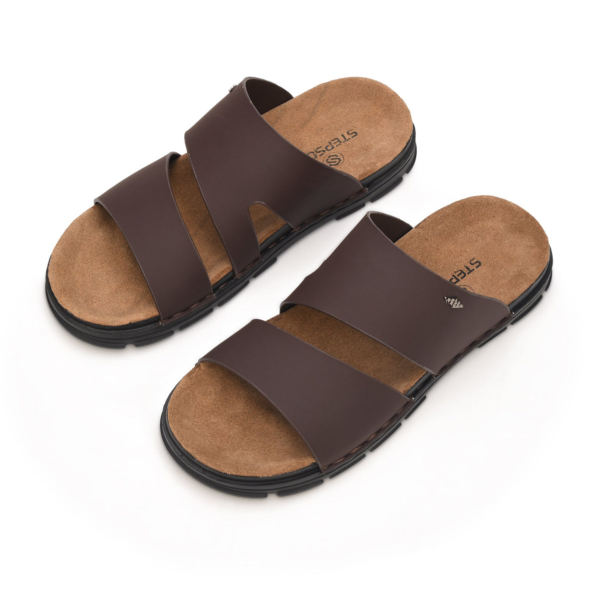 Dual Strap Vegan Leather Comfort Slippers